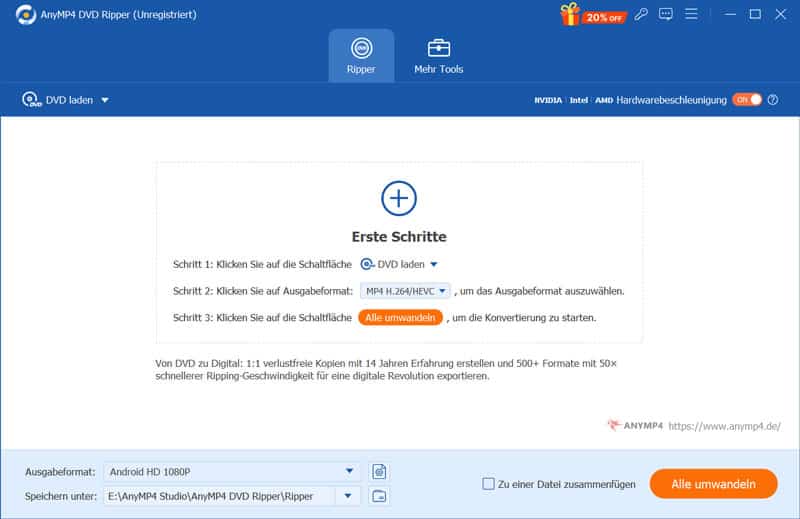 AnyMP4 DVD Ripper starten