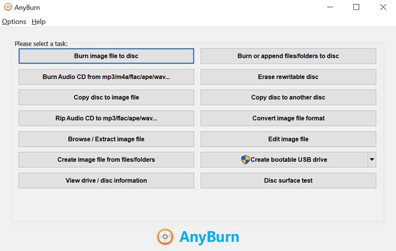 Free AnyBurn Oberfläche
