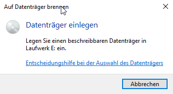 Datentraeger Einlegen Windows 10