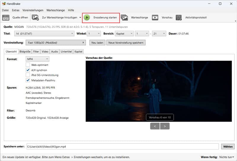 DVD kopieren mit HandBrake