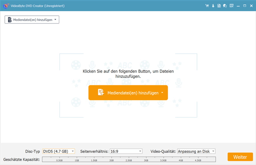 Ihre Daten zum VideoByte Video Creator hinzufügen