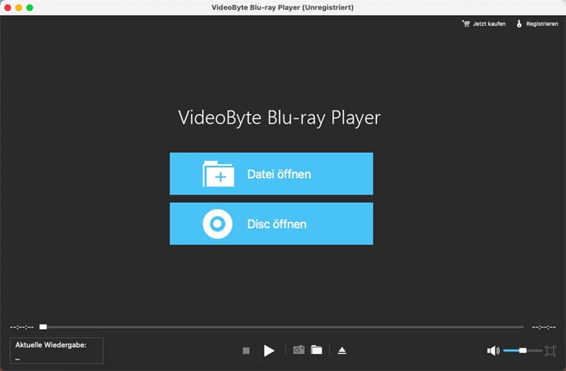 VideoByte Mac Blu-ray Player Oberfläche