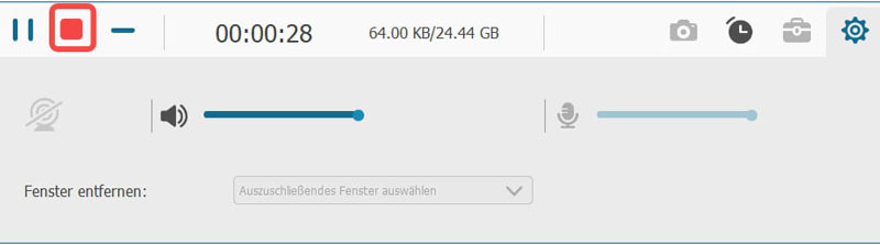 Audioaufnahme beenden