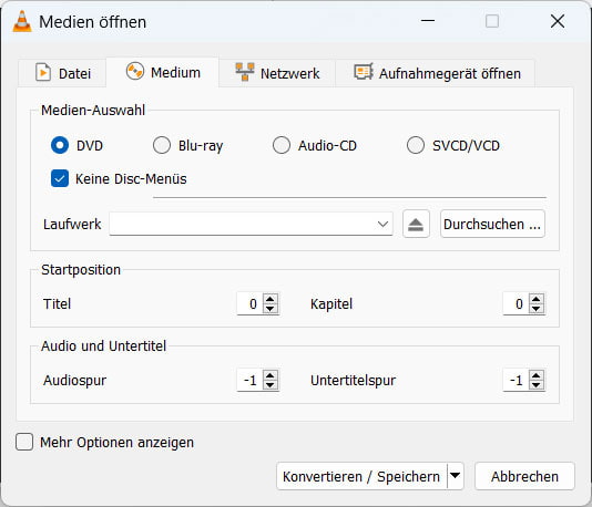 DVD in VLC laden