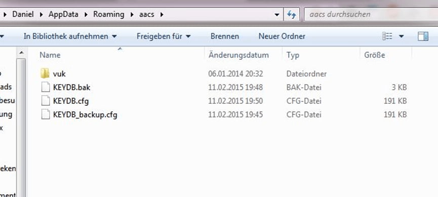 KEYDB cfg in aacs-Ordner ziehen