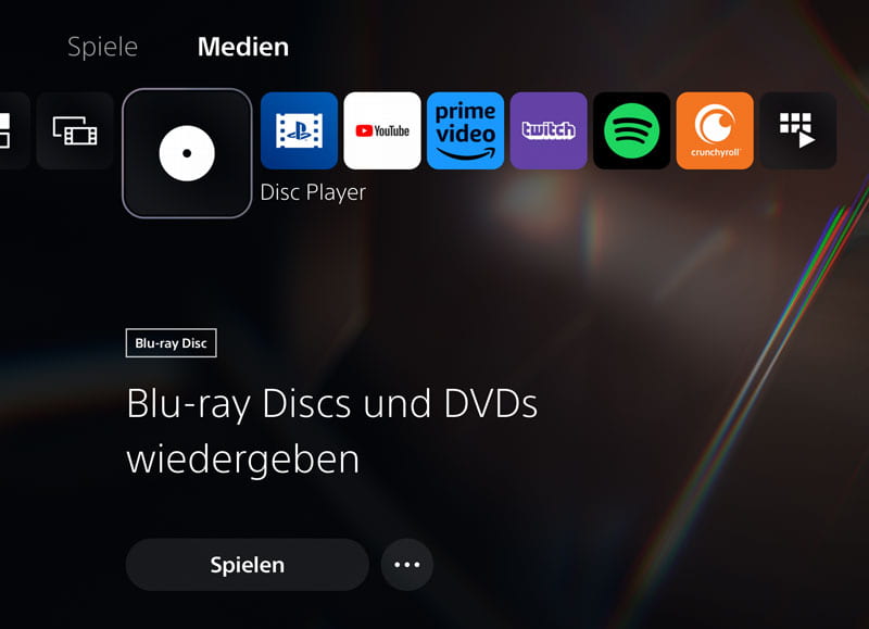 DVD auf PS5 Disc Edition abspielen