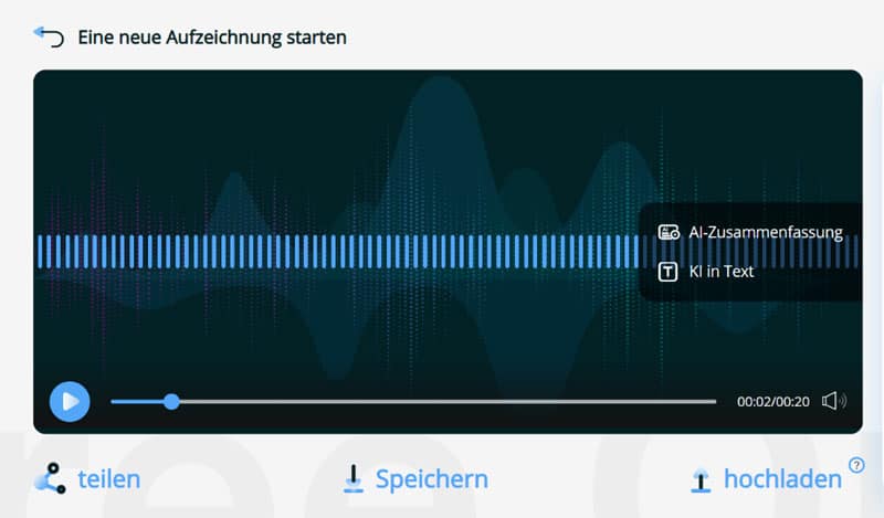 Aufgenommenes DVD-Audio speichern