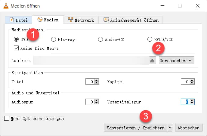 DVD-Audio auswählen