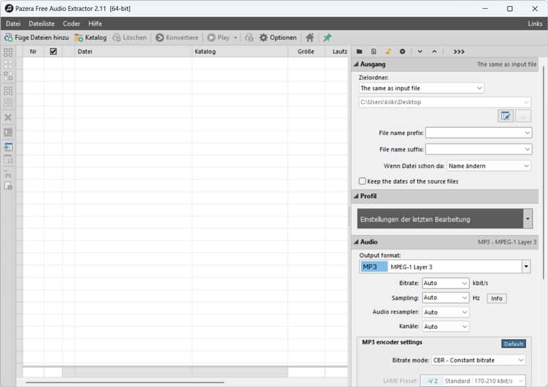 Free Audio Extractor starten