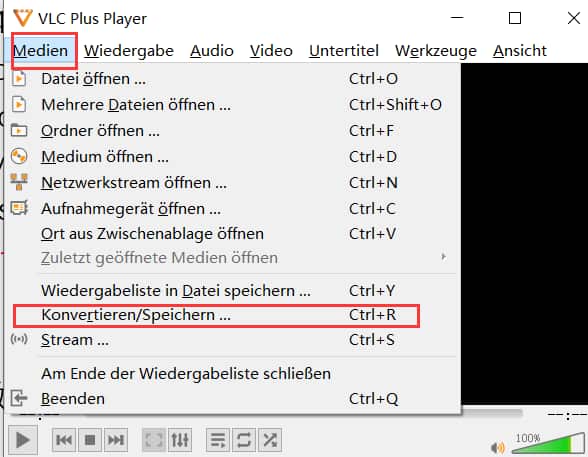 Konvertieren/Speichern auswählen
