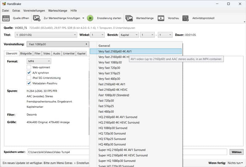 DVD mit HandBrake in MP4 auf Mac umwandeln